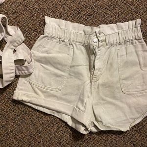 Light Green Shorts with Belt